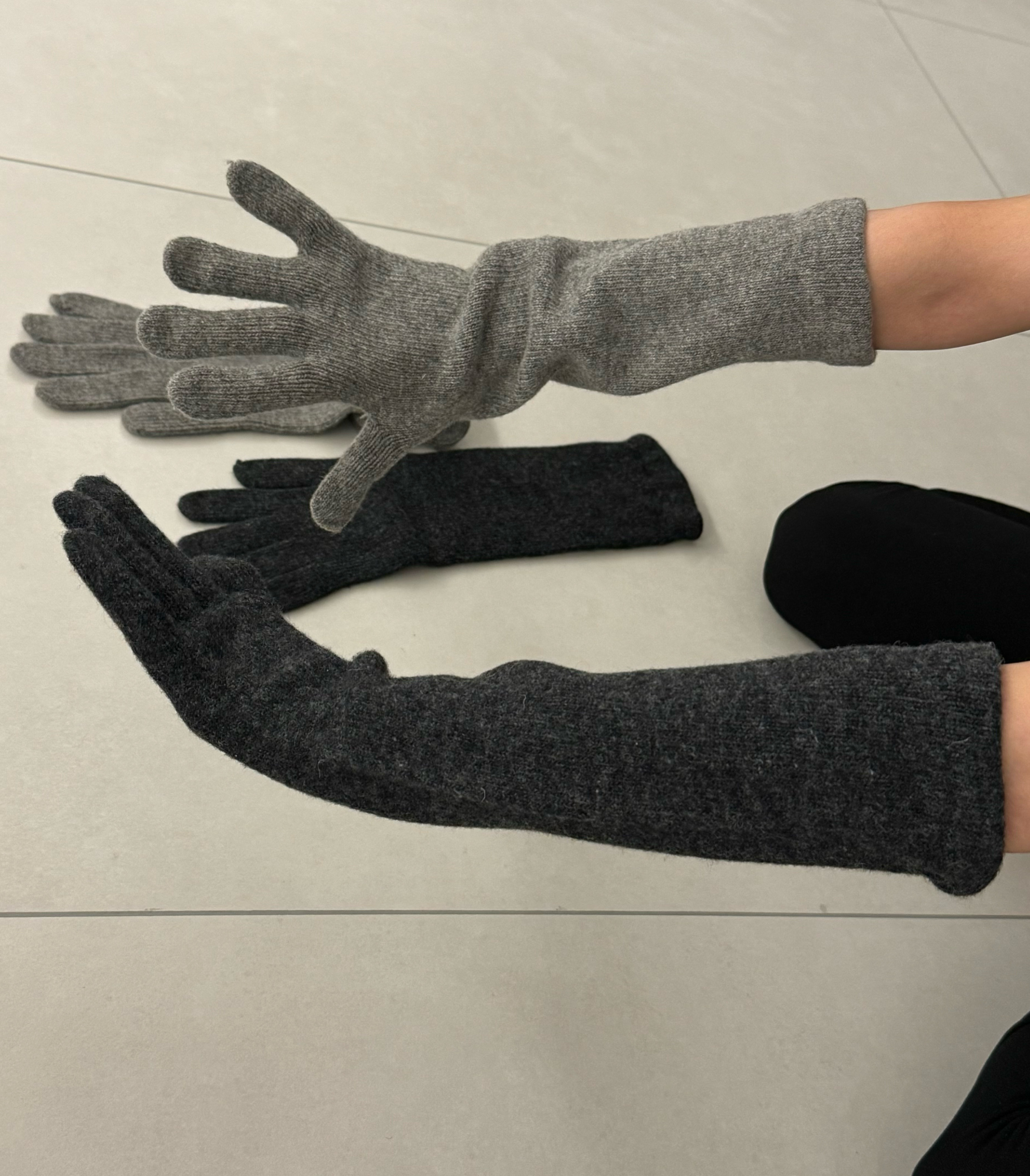 knit long gloves